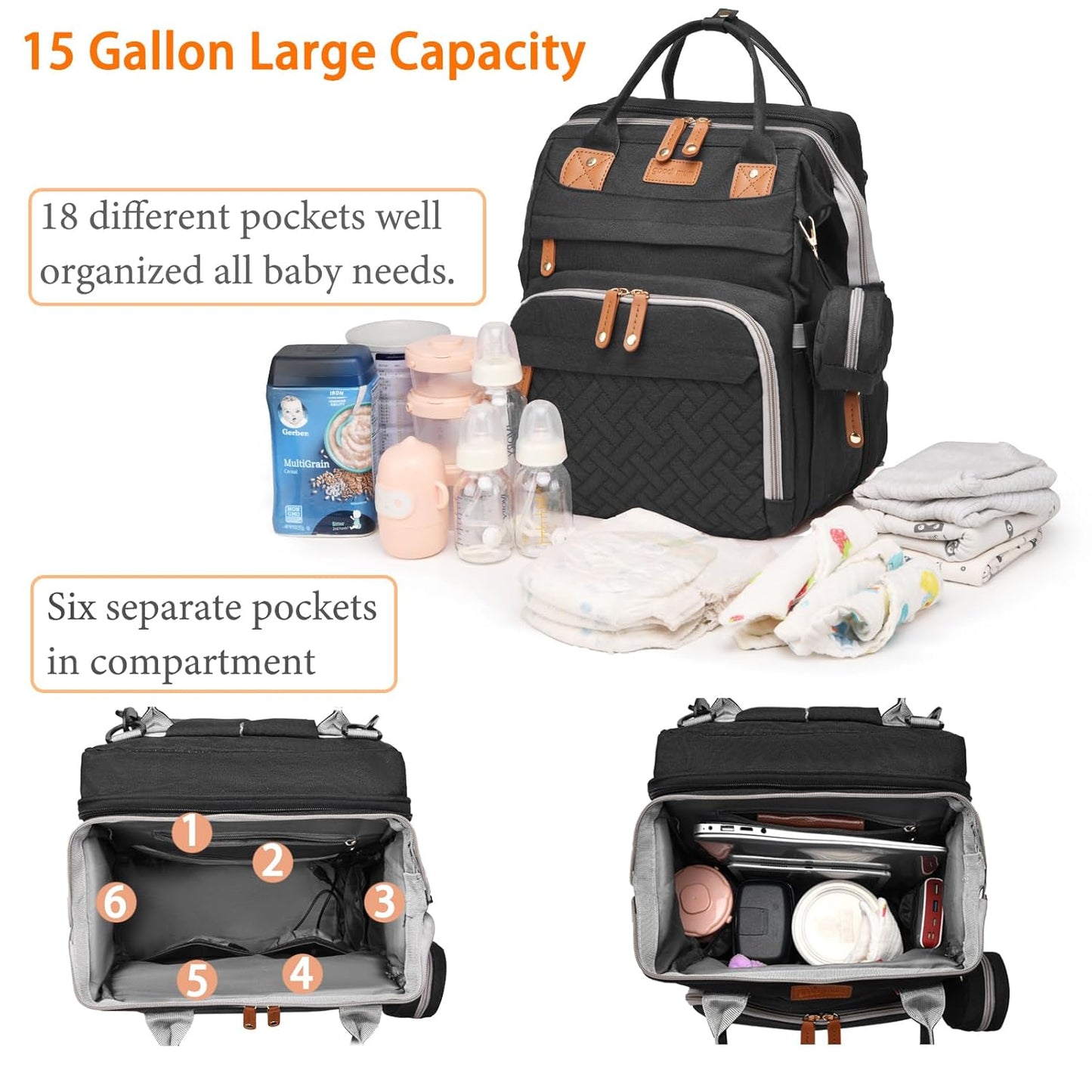 3 In 1 Foldable Diaper Backpack