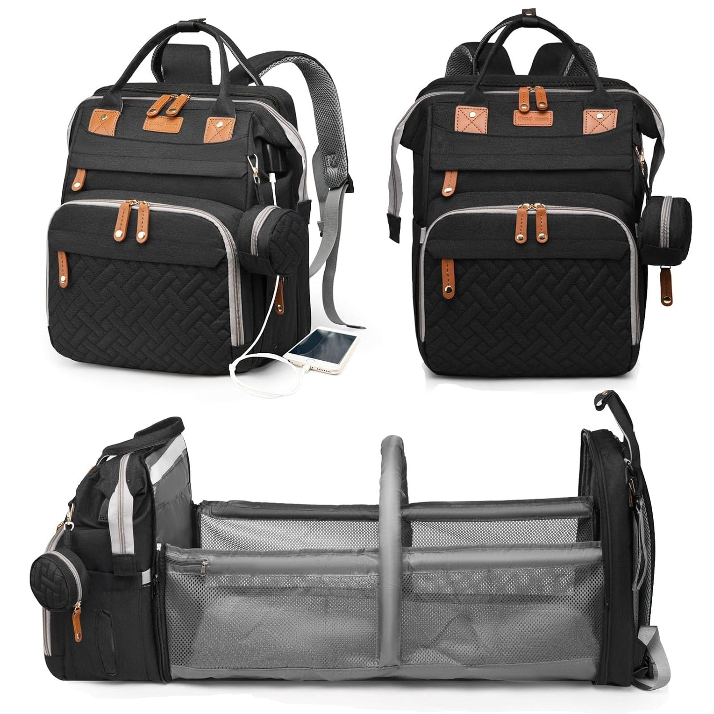 3 In 1 Foldable Diaper Backpack