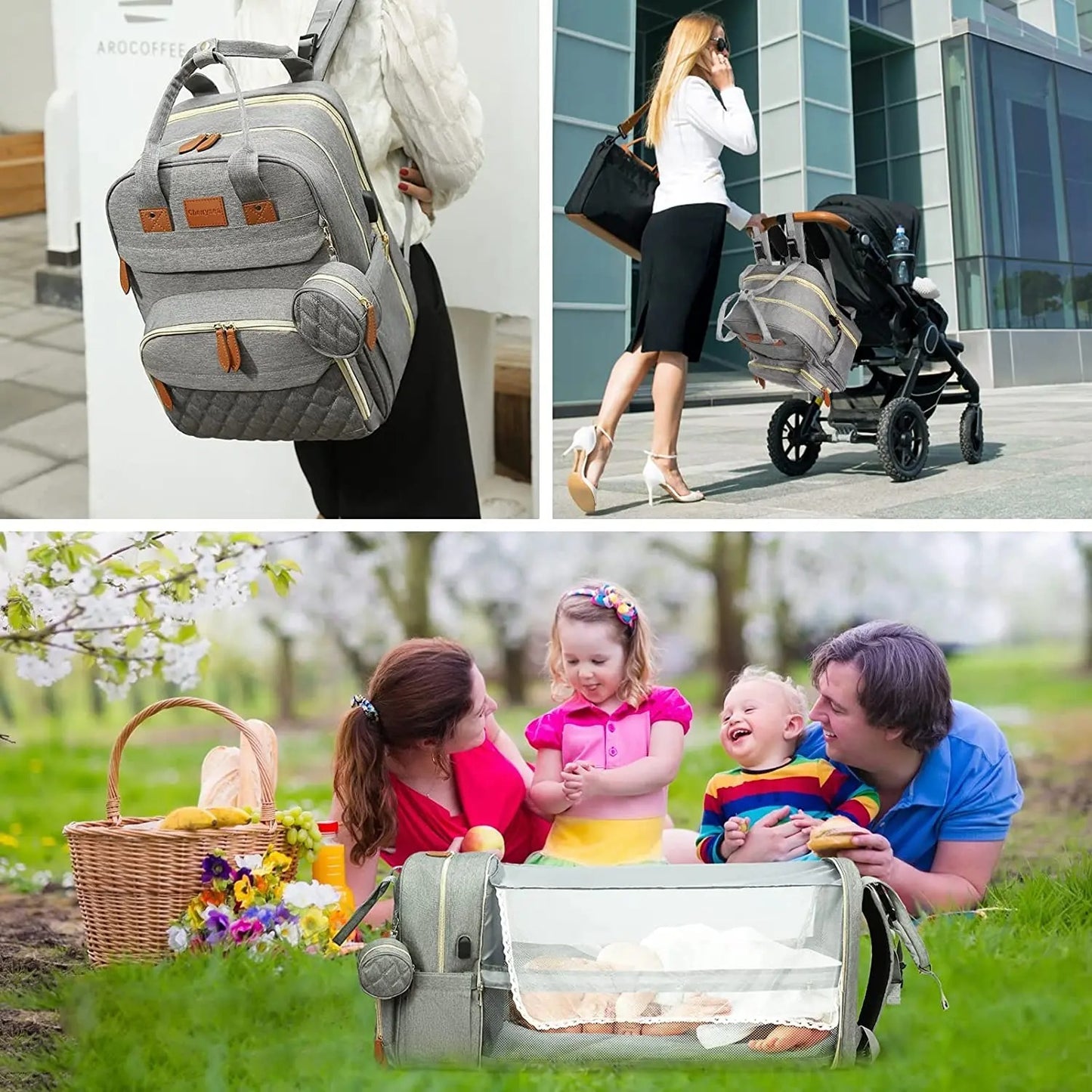 3 In 1 Foldable Diaper Backpack